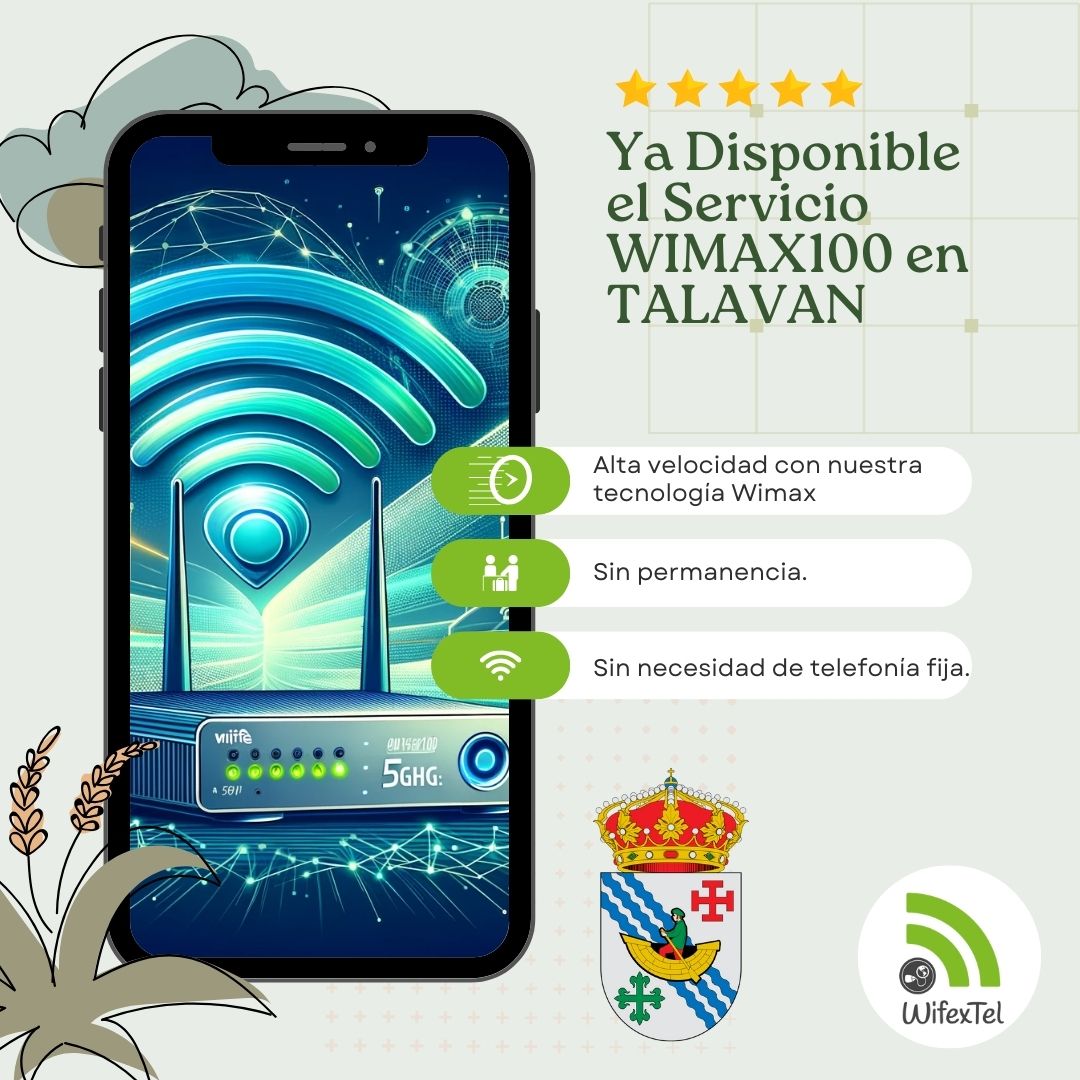 Ya Disponible el Servicio WIMAX100 en Talaván